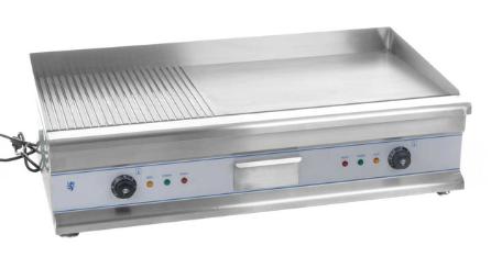 Planche &agrave; Snacker Lisse/Stri&eacute;e Electrique 100 x 52cm 2 x 3200W