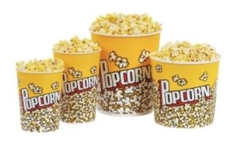 Gobelets Ronds &agrave; Pop-Corn Fond Plat